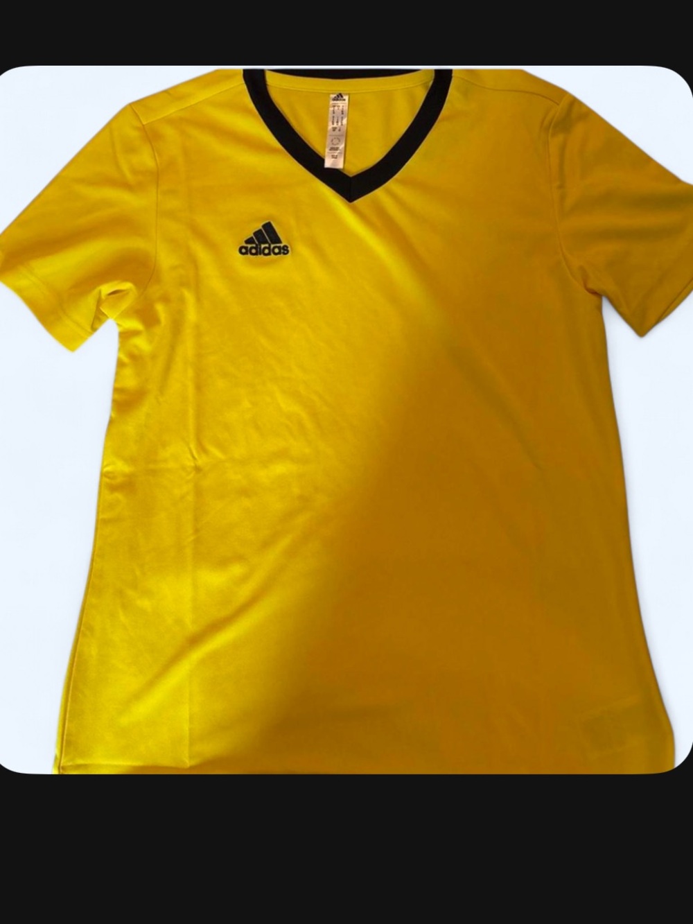 adidas Kids Yellow V-Neck Athletic Jersey with Black Trim